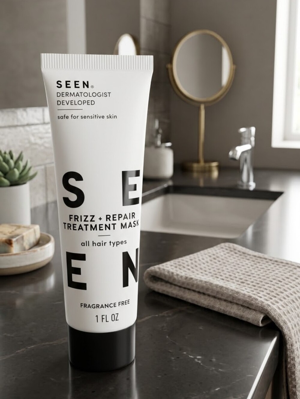 SEEN Frizz & Repair Treatment Mask 1fl Oz Sealed New In Pkg